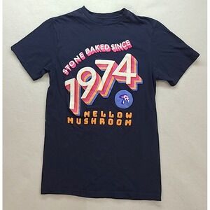 Mellow Mushroom T Shirt Uniform Pizza Stone Baked Since 1974 Sz S